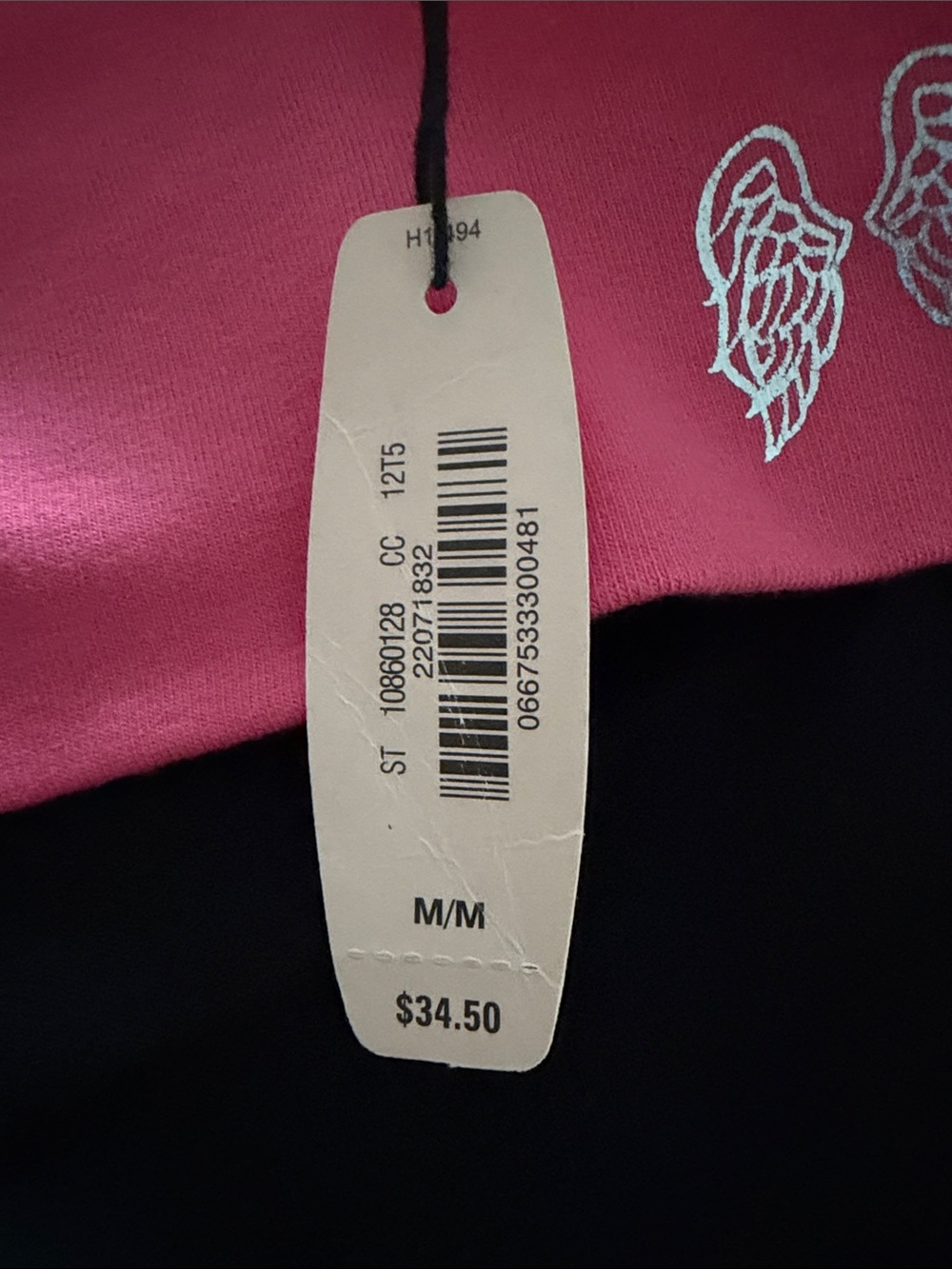 NWT Victoria Secret Black Leggings with Pink Fold-Over Waistband - Picture 5 of 5